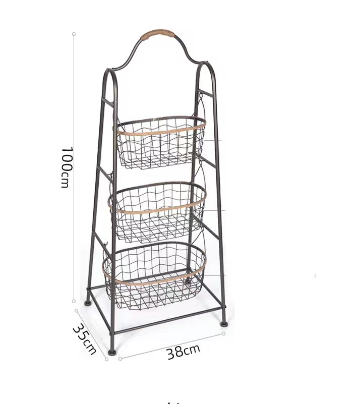 3-Tier Wire Basket Stand - 4 Seasons Home Gadgets