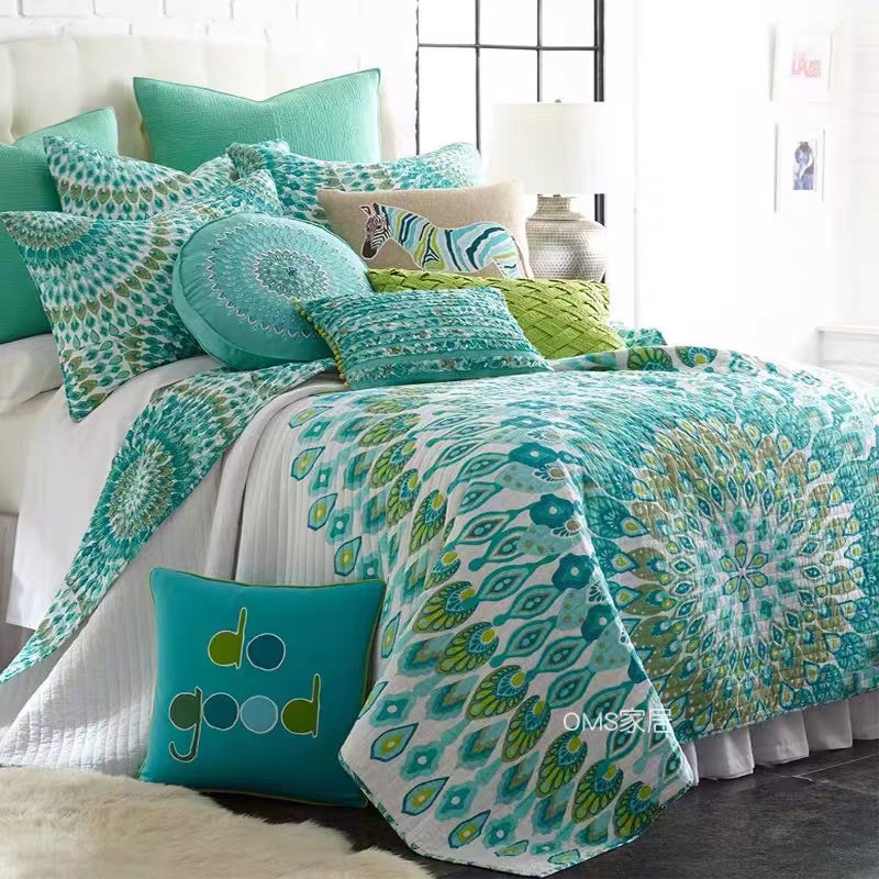 3 Piece Aqua Duvet Cover Set - 4 Seasons Home Gadgets