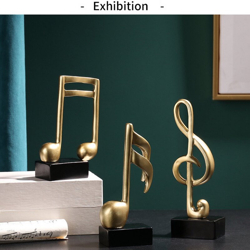 3 Piece Music Note Statue Set - 4 Seasons Home Gadgets