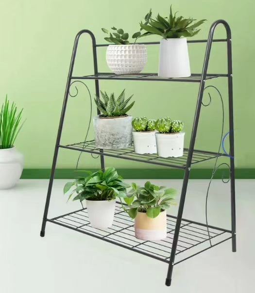 3 Tier Ladder Shaped Metal Plant Stand - 4 Seasons Home Gadgets