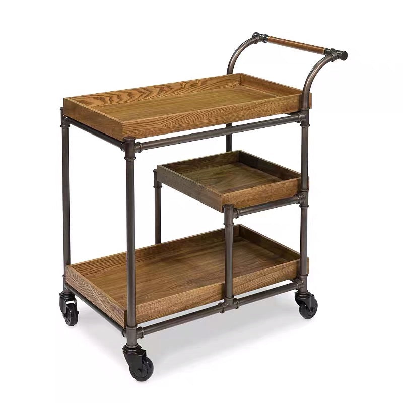 3 Tiers Wood Bar Cart - 4 Seasons Home Gadgets