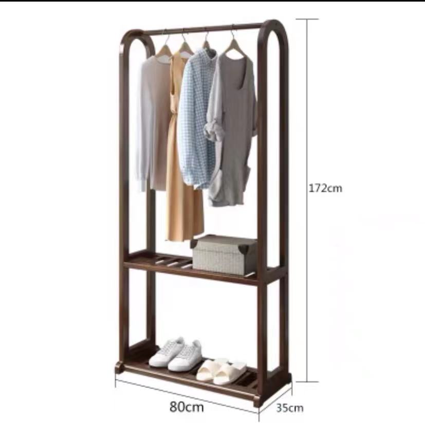 Solid Wood Garment Rack Shelves - 4 Seasons Home Gadgets