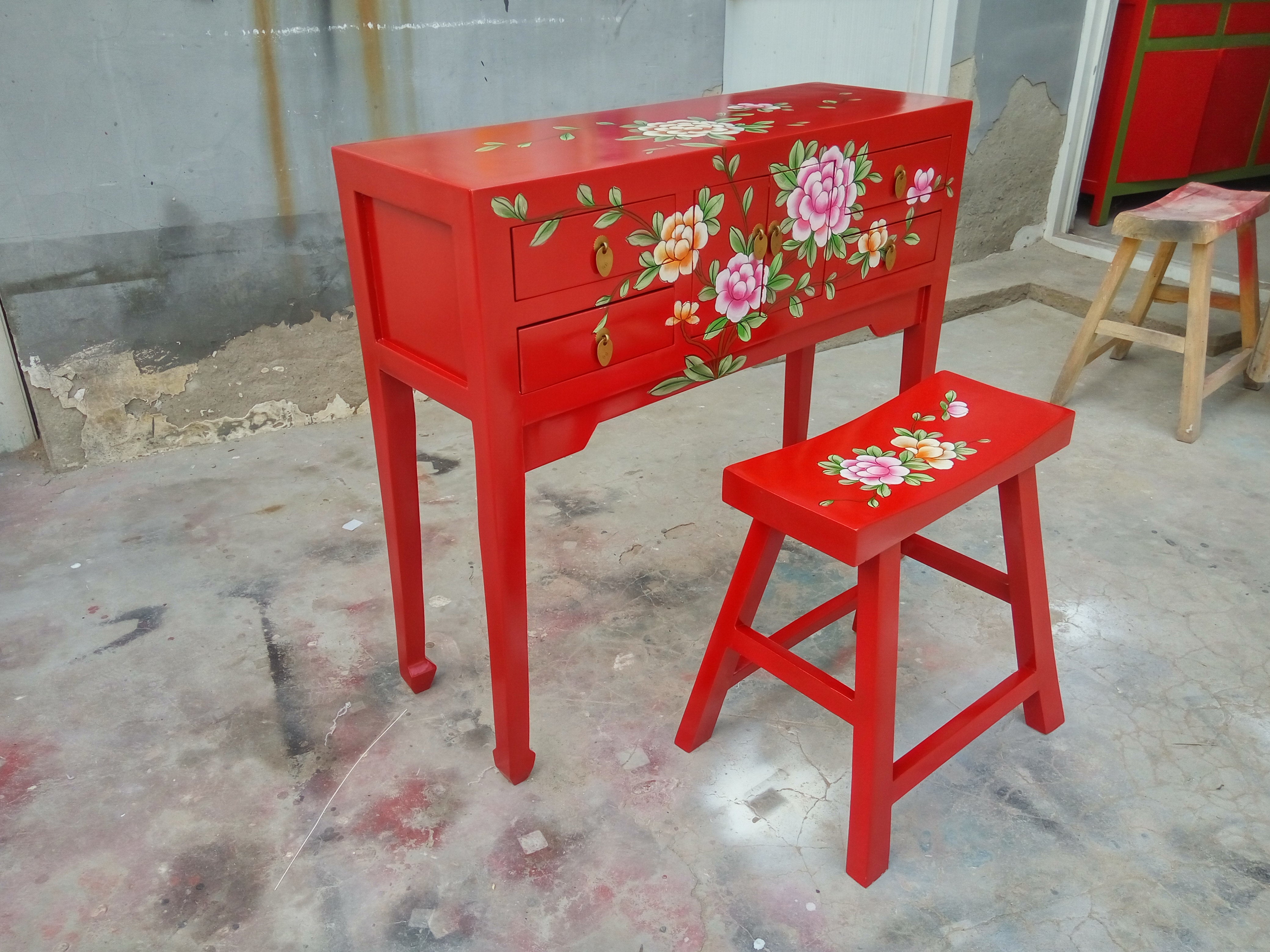 Pine Console Table With Stool - 4 Seasons Home Gadgets