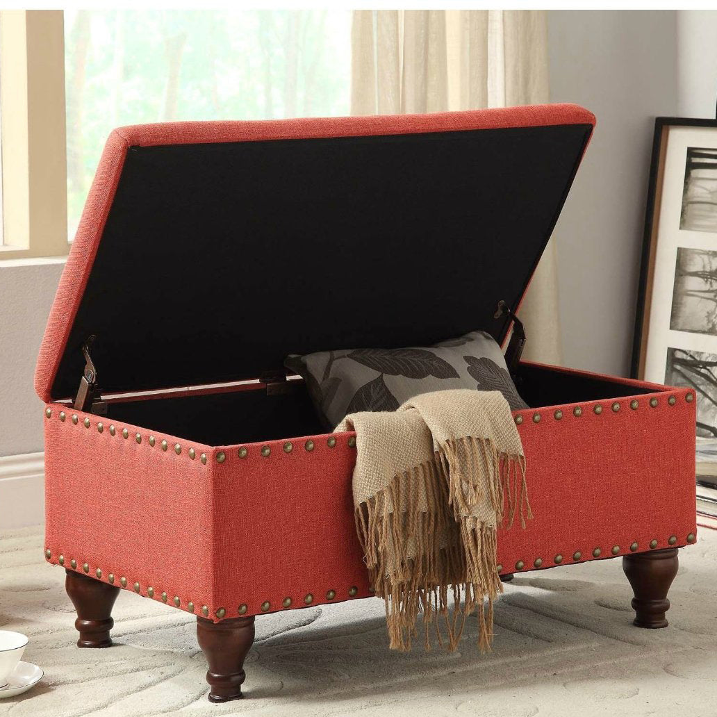 Upholstered Flip Top Storage Bench - 4 Seasons Home Gadgets