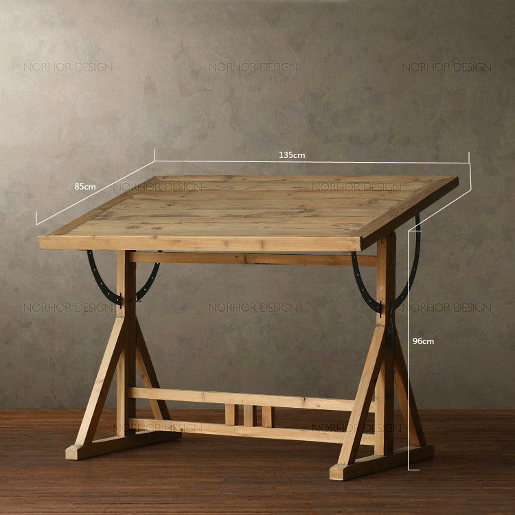 Solid Wood Drafting Table - 4 Seasons Home Gadgets