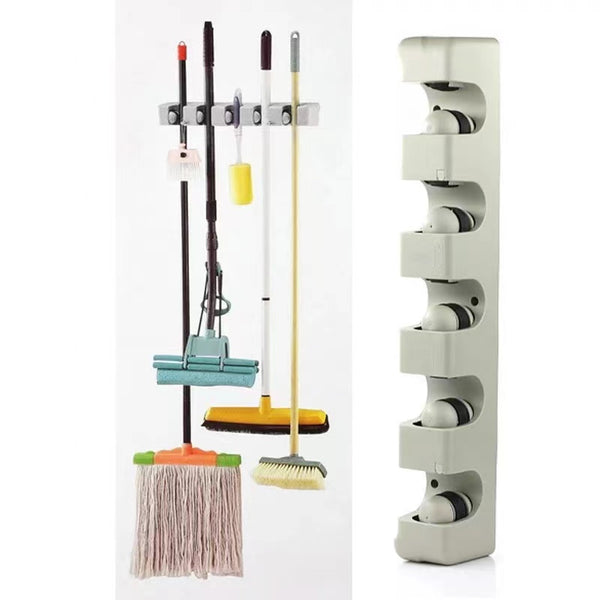 5 Position Mop and Broom Holder - 4 Seasons Home Gadgets