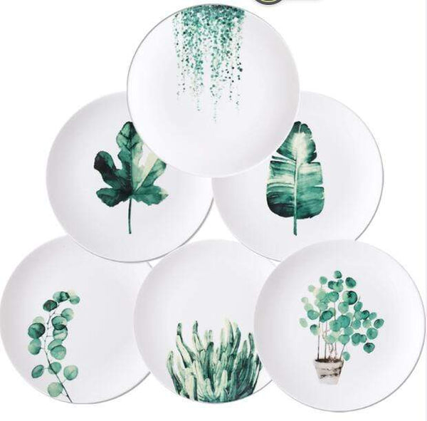 6 Pieces Plantae Plate Collection Set - 4 Seasons Home Gadgets