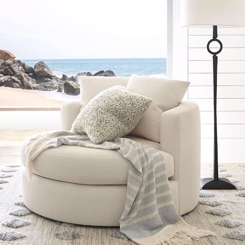 80cm Wide Swivel Barrel Chair - 4 Seasons Home Gadgets