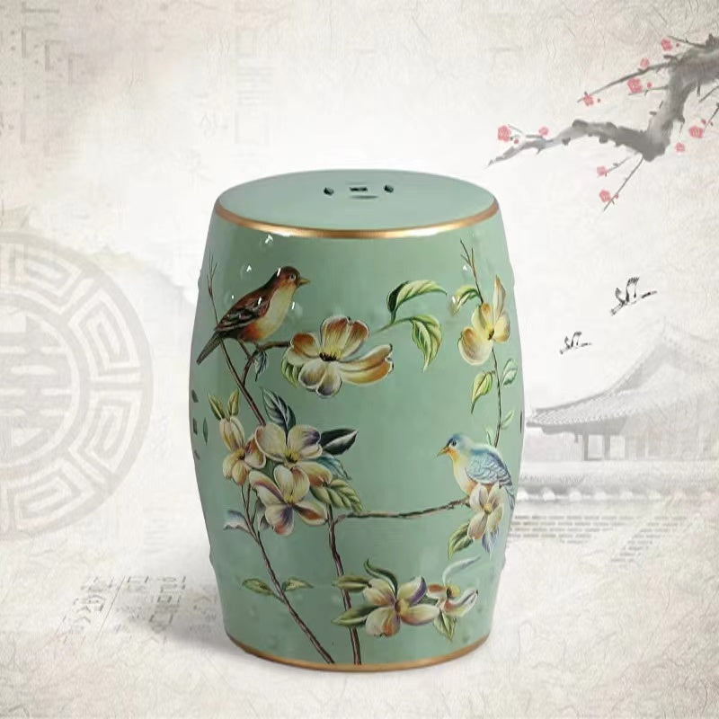 Aaliyiah Tall Porcelain Garden Stool - 4 Seasons Home Gadgets