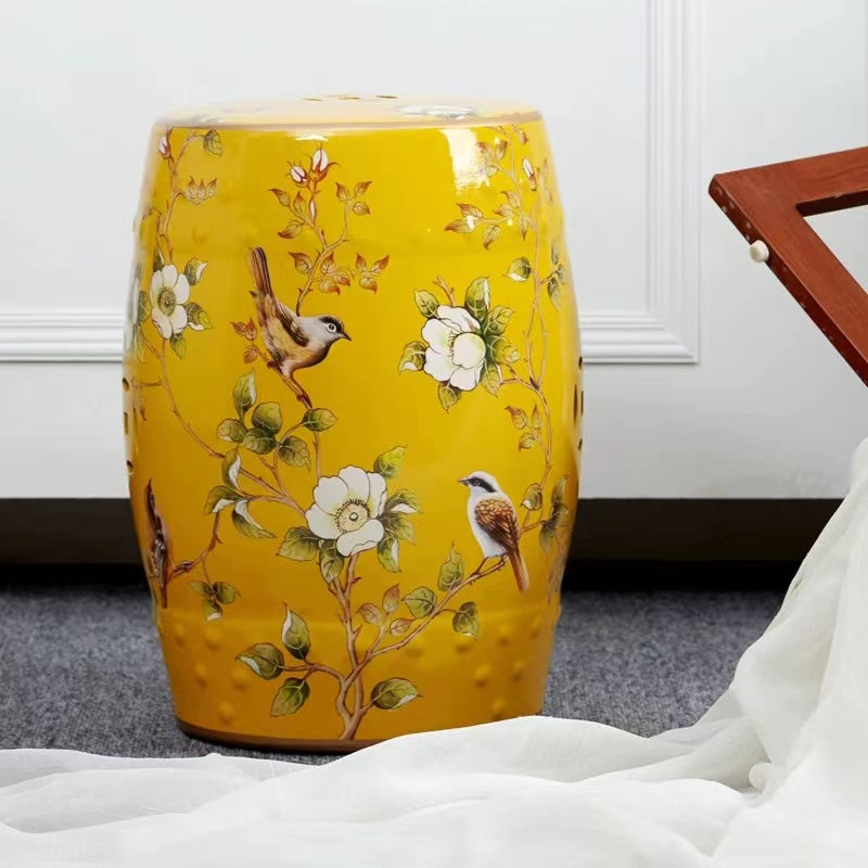 Aaliyiah Tall Porcelain Garden Stool - 4 Seasons Home Gadgets