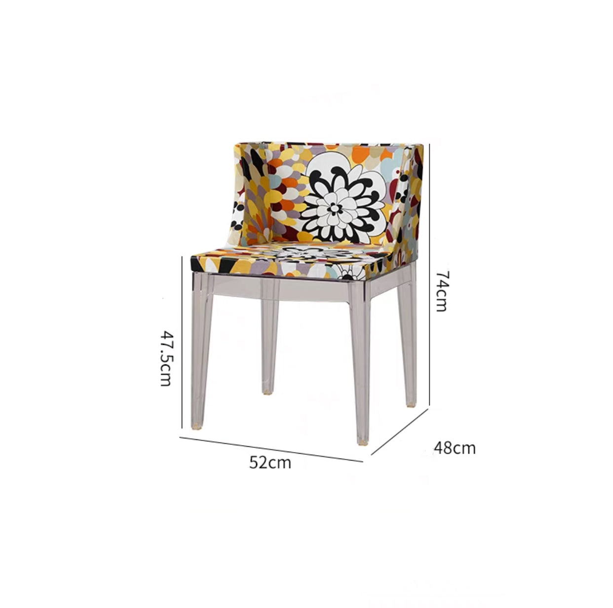 Acrylic Slate Back Side Chair - 4 Seasons Home Gadgets