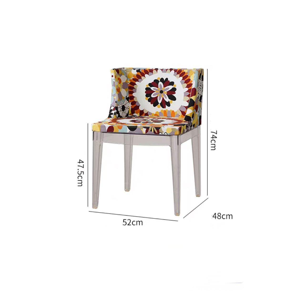 Acrylic Slate Back Side Chair - 4 Seasons Home Gadgets