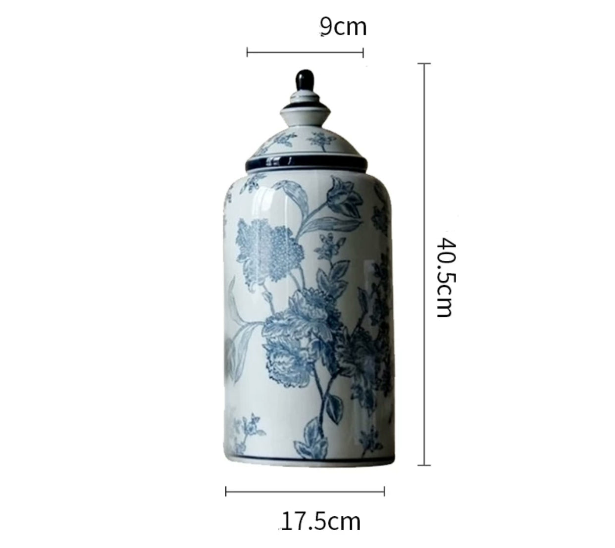 Adian Floral Ceramic Ginger Jar & Vase - 4 Seasons Home Gadgets