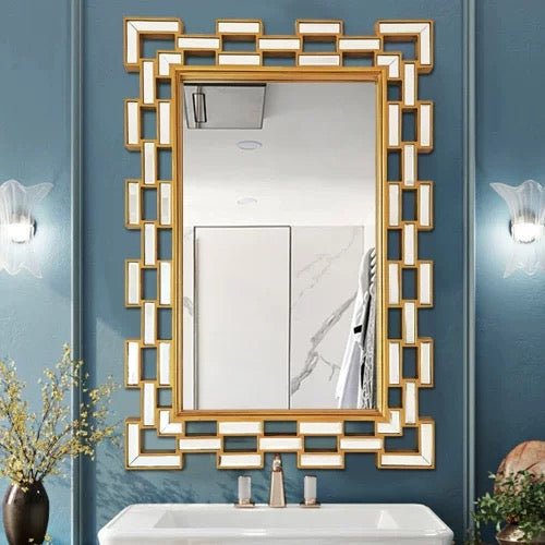 Aeden Rectangle Metal Wall Mirror - 4 Seasons Home Gadgets