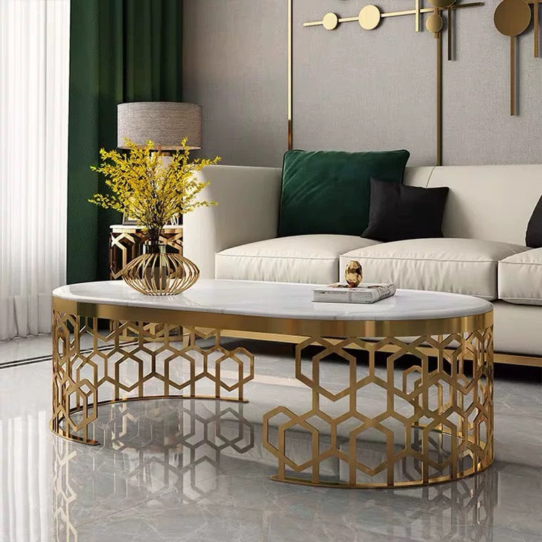 Akhilesh Brass Coffee Table - 4 Seasons Home Gadgets