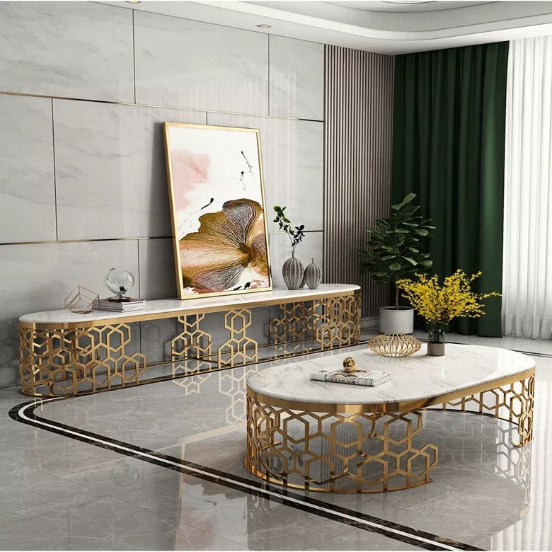 Akhilesh Brass Coffee Table - 4 Seasons Home Gadgets