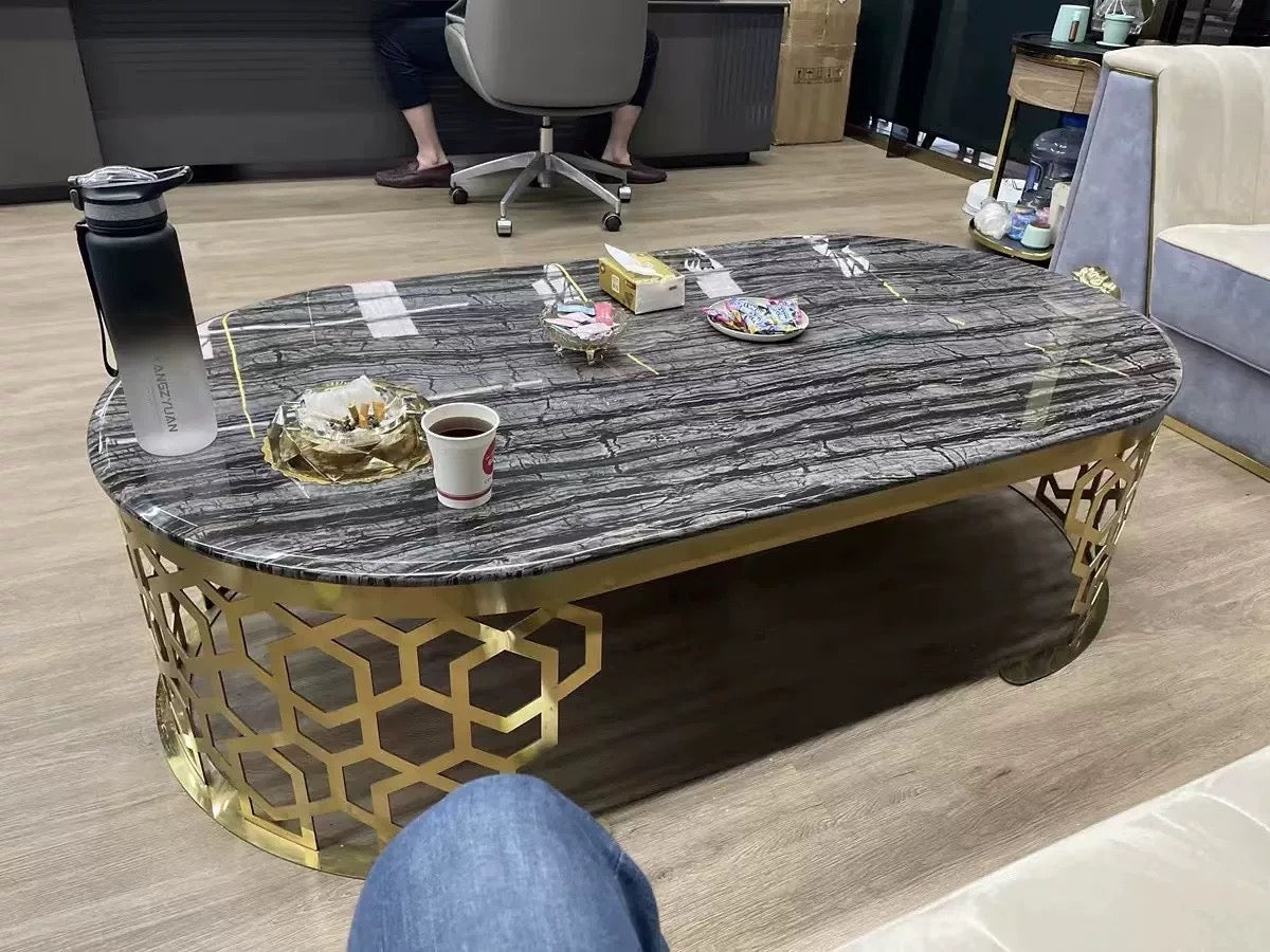 Akhilesh Brass Coffee Table - 4 Seasons Home Gadgets