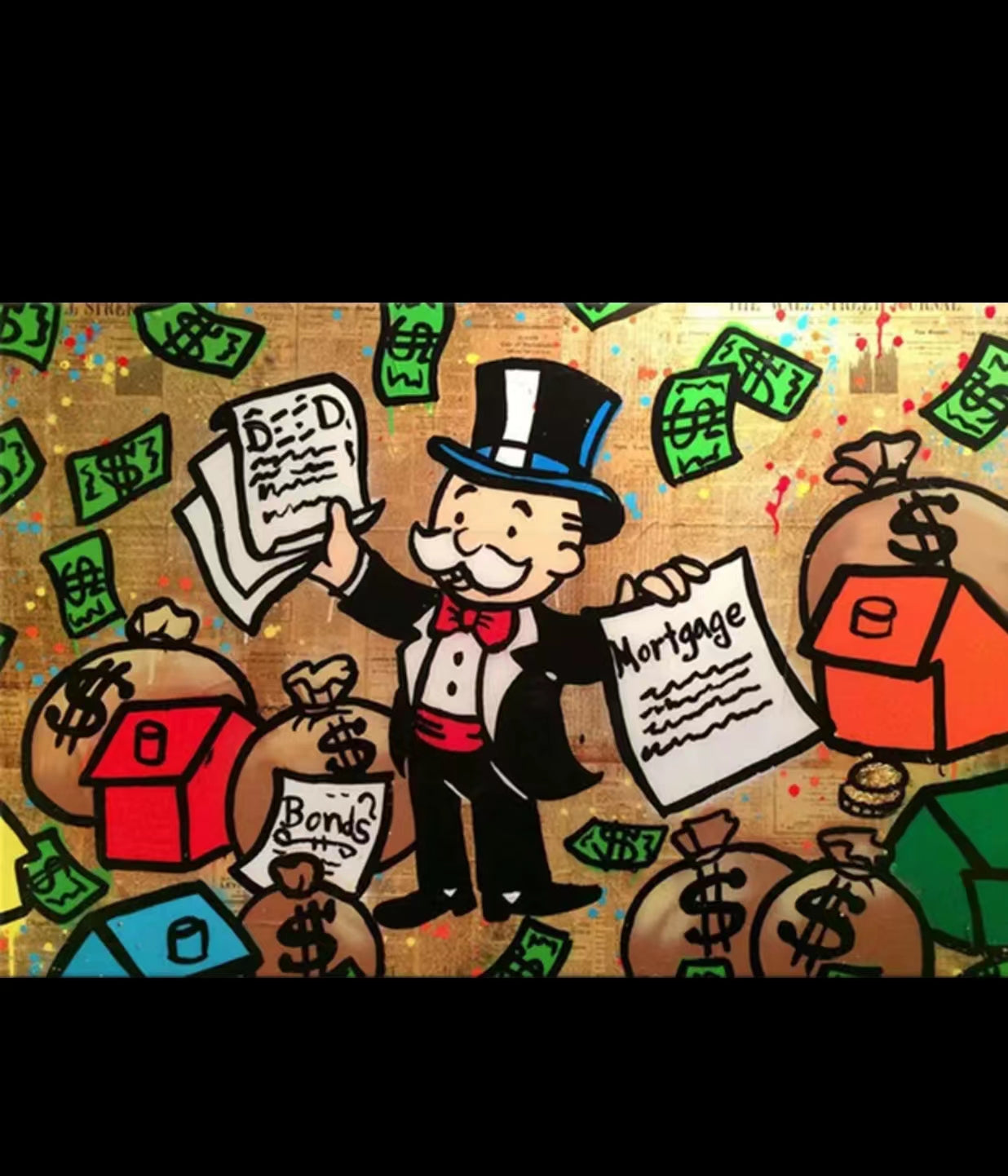 Alec Graffiti Monopoly Millionaire Money Street Art Wall Art - 4 Seasons Home Gadgets