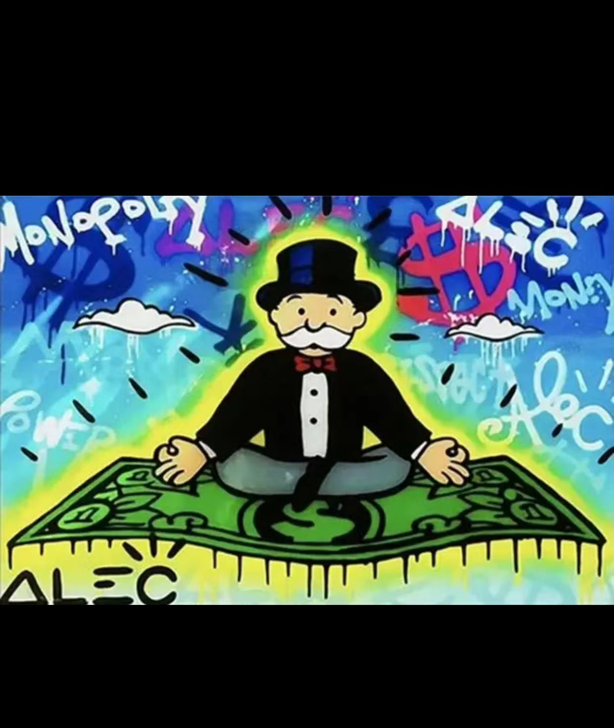 Alec Graffiti Monopoly Millionaire Money Street Art Wall Art - 4 Seasons Home Gadgets