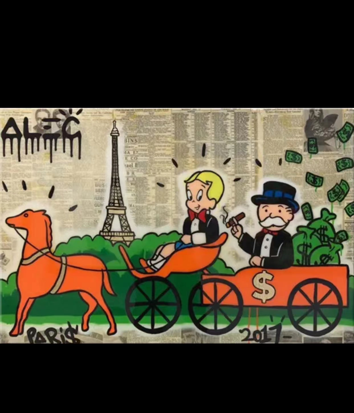 Alec Graffiti Monopoly Millionaire Money Street Art Wall Art - 4 Seasons Home Gadgets