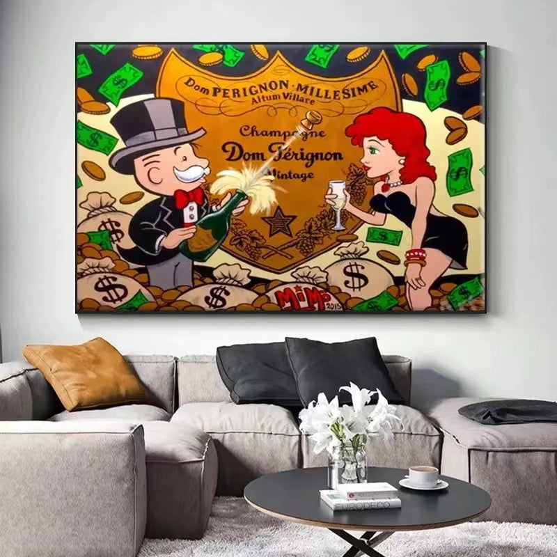 Alec Graffiti Monopoly Millionaire Money Street Art Wall Art - 4 Seasons Home Gadgets