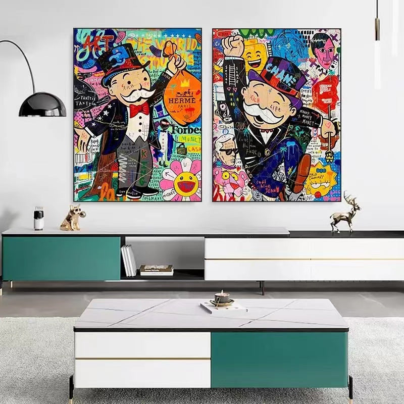 Alec Monopoly Hermes Forbes Wall Art Poster - 4 Seasons Home Gadgets