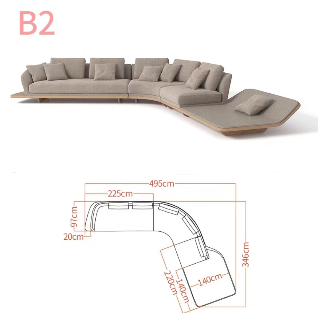 Alemanno Wide Corner Sectional Sofa - 4 Seasons Home Gadgets