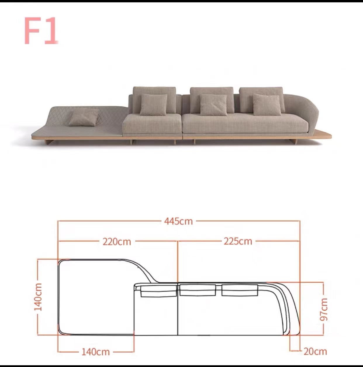 Alemanno Wide Corner Sectional Sofa - 4 Seasons Home Gadgets
