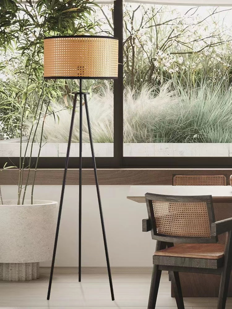 Alessio Rattan Mesh Floor Lamp - 4 Seasons Home Gadgets