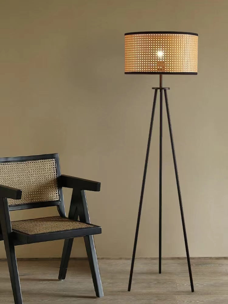 Alessio Rattan Mesh Floor Lamp - 4 Seasons Home Gadgets