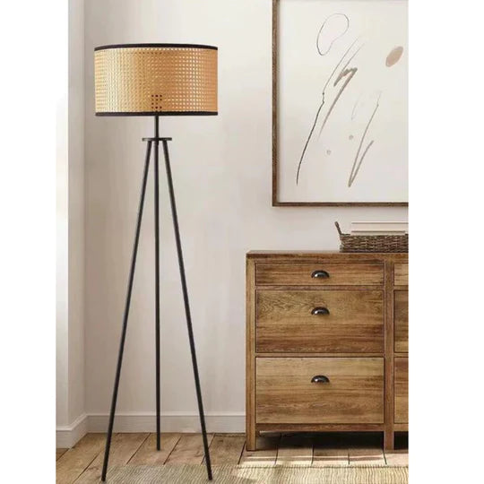 Alessio Rattan Mesh Floor Lamp - 4 Seasons Home Gadgets