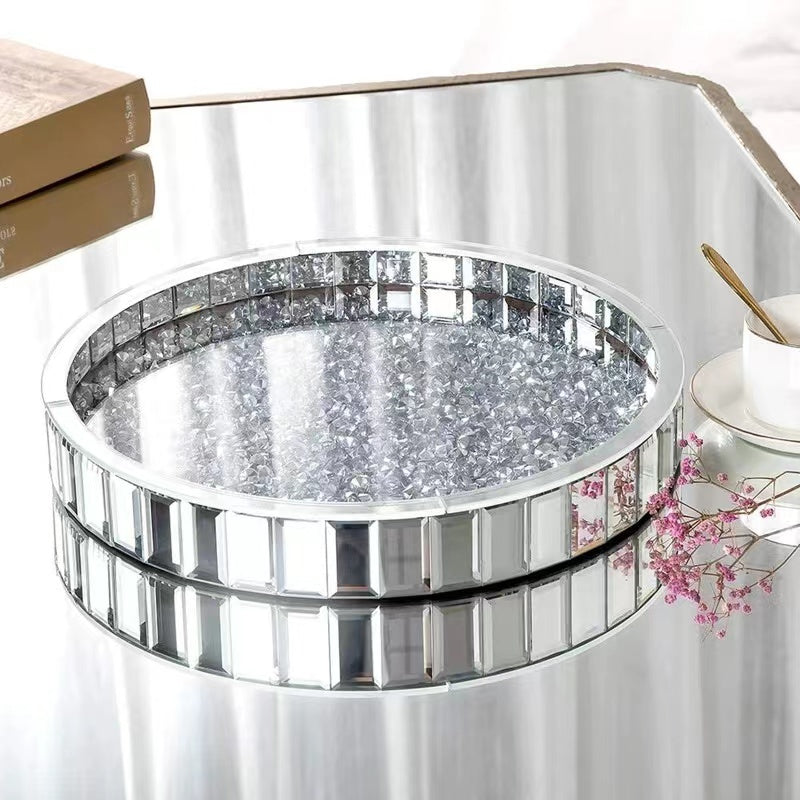 Alika Crushed Diamond Vanity Tray - 4 Seasons Home Gadgets