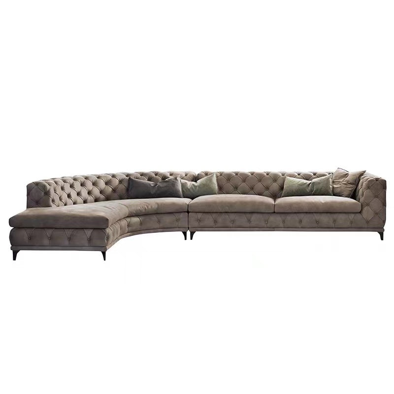 Alston Velvet Rolled Arm Chesterfield Sofa - 4 Seasons Home Gadgets