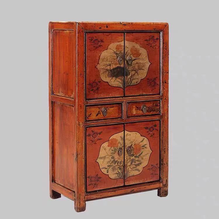 Antique Hand Paint Storage Cabinet - 4 Seasons Home Gadgets