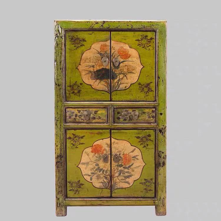 Antique Hand Paint Storage Cabinet - 4 Seasons Home Gadgets