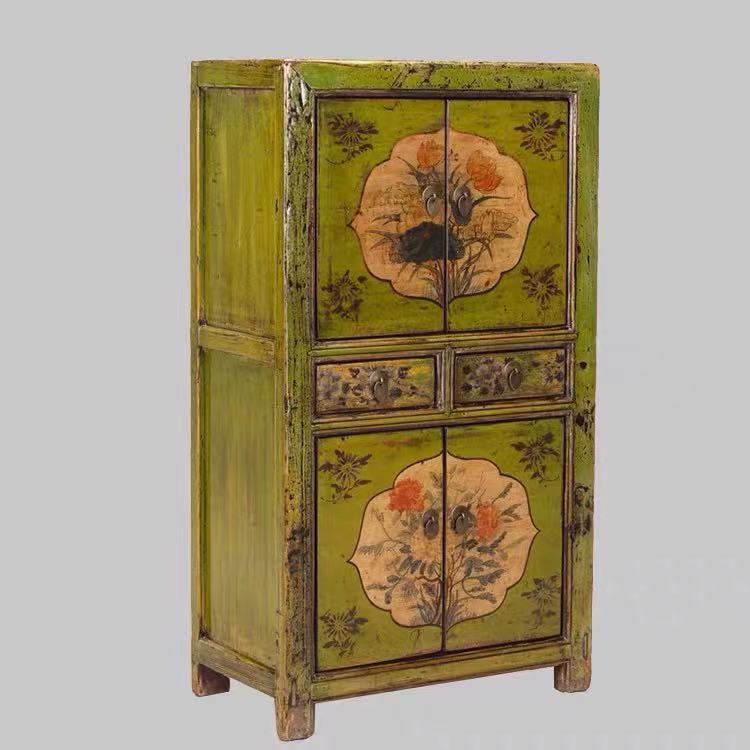 Antique Hand Paint Storage Cabinet - 4 Seasons Home Gadgets