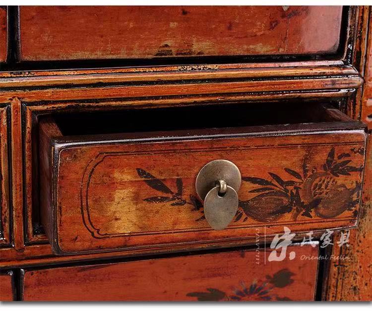 Antique Hand Paint Storage Cabinet - 4 Seasons Home Gadgets