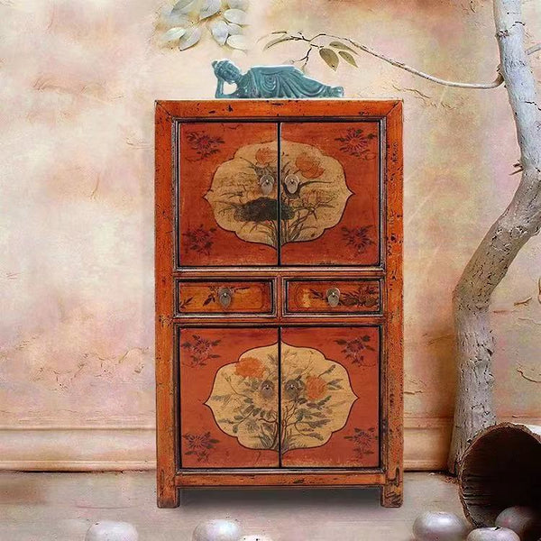 Antique Hand Paint Storage Cabinet - 4 Seasons Home Gadgets