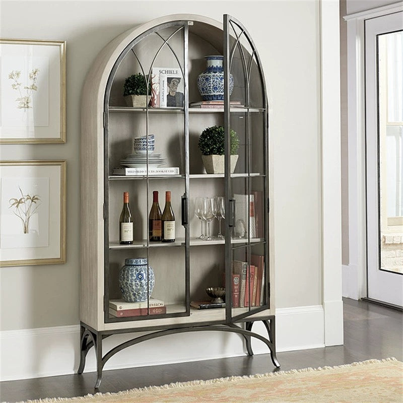 Arch Glass China Cabinet - 4 Seasons Home Gadgets