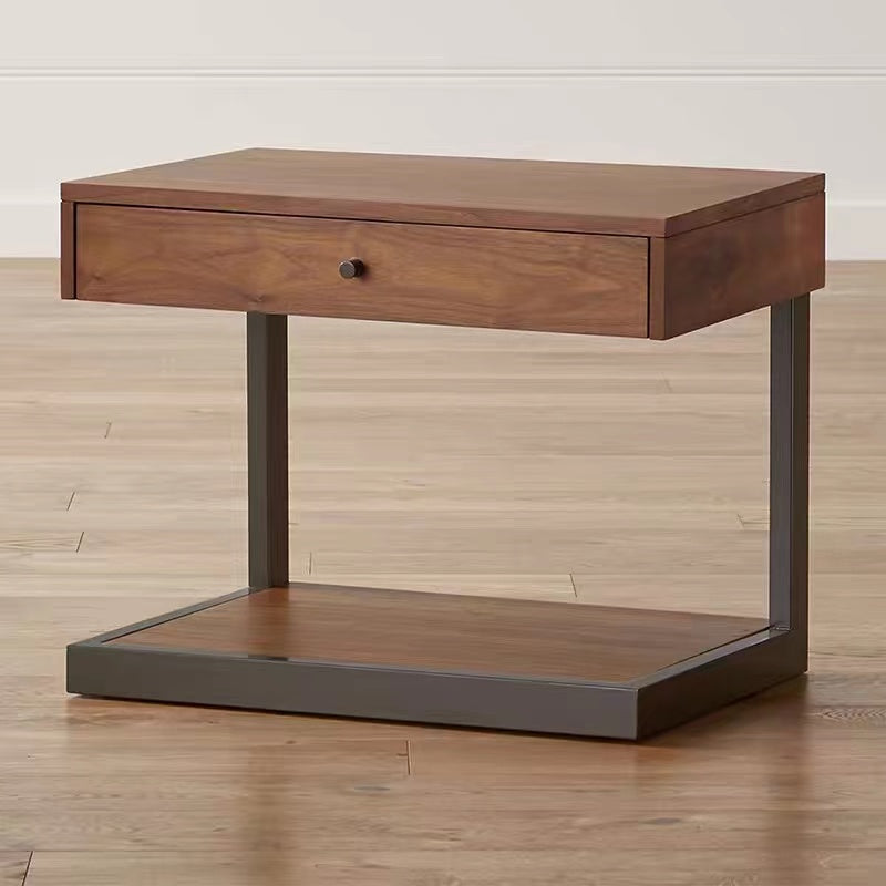 Ardson Solid Wood C Table with Storage - 4 Seasons Home Gadgets