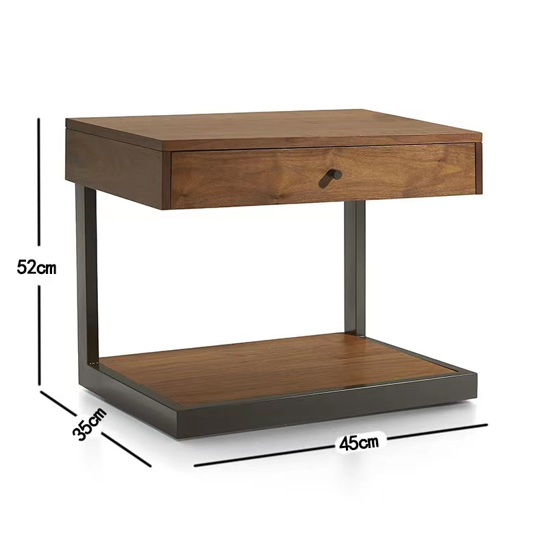 Ardson Solid Wood C Table with Storage - 4 Seasons Home Gadgets