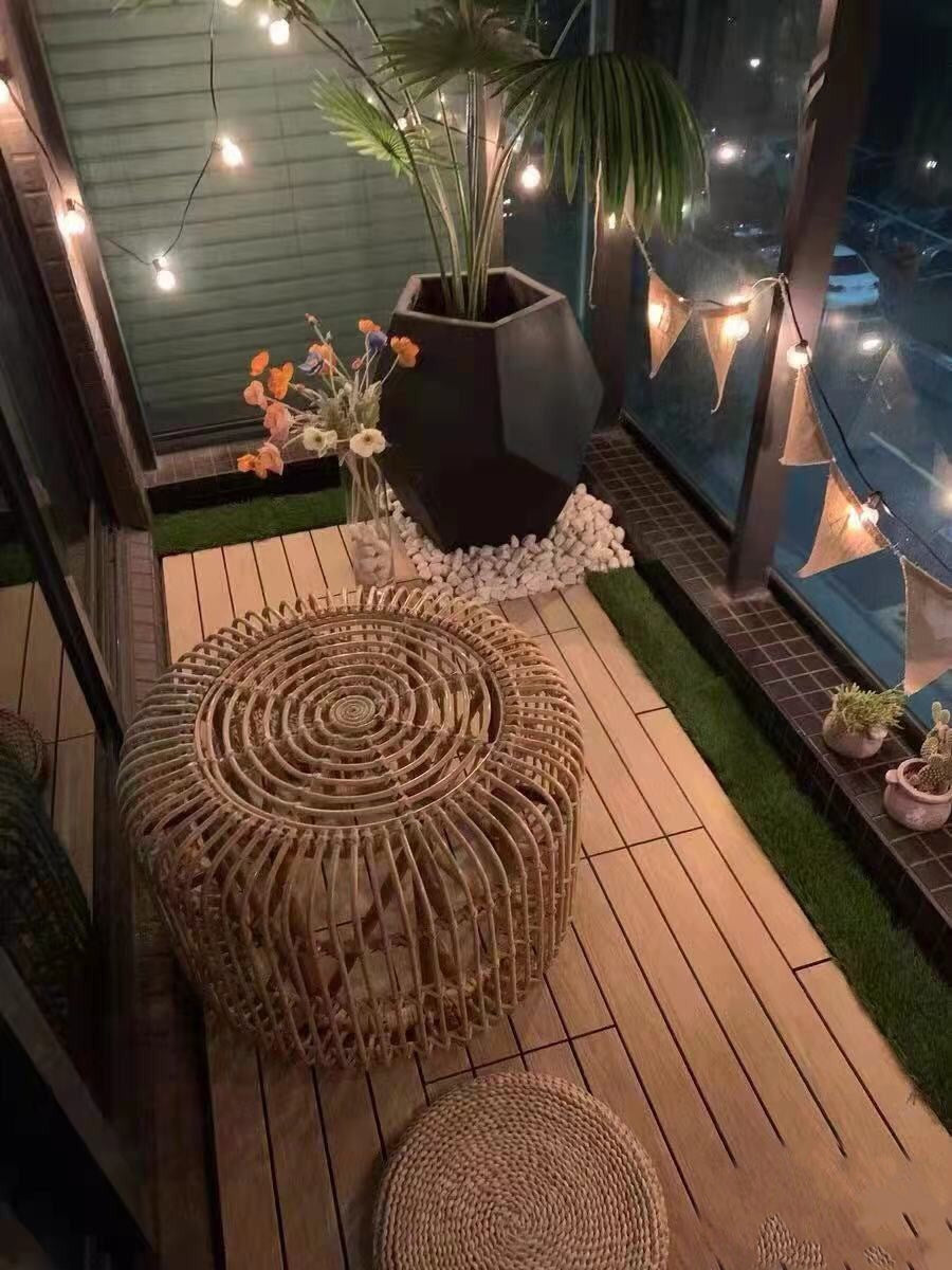 Ava Rattan Wicker Drum Coffee Table - 4 Seasons Home Gadgets