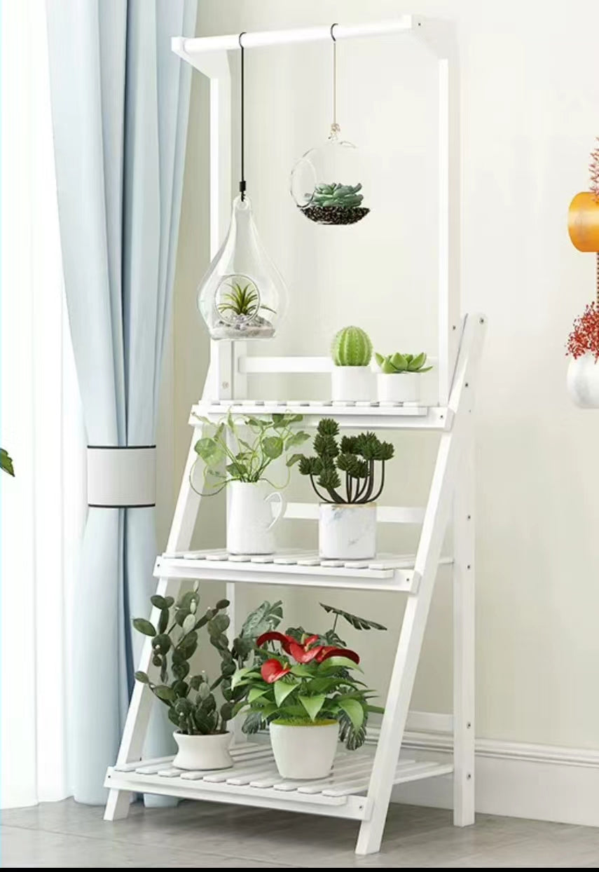 Bamboo Folding Flower Display Rack Ladder Plant Stand - 4 Seasons Home Gadgets