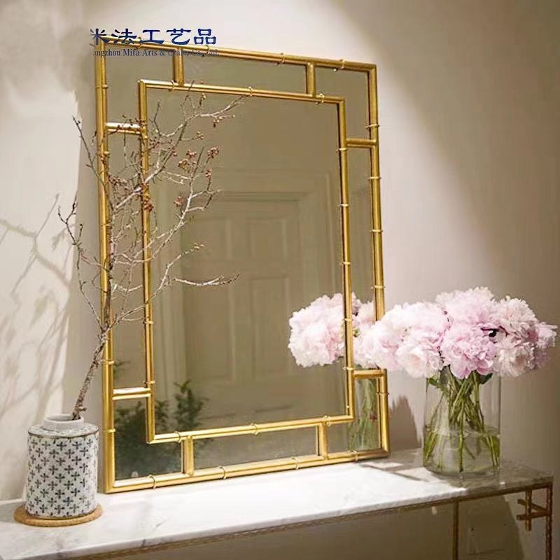 Bamboo Modern & Contemporary Frameless Accent Mirror - 4 Seasons Home Gadgets