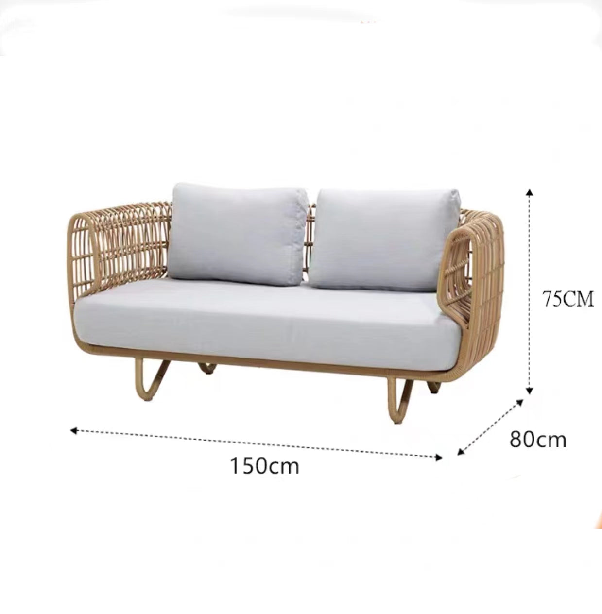 Bamboo Rattan Wicker Loveseat - 4 Seasons Home Gadgets