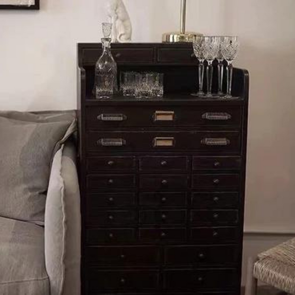 Black Pine Drawers Accent Cabinet - 4 Seasons Home Gadgets