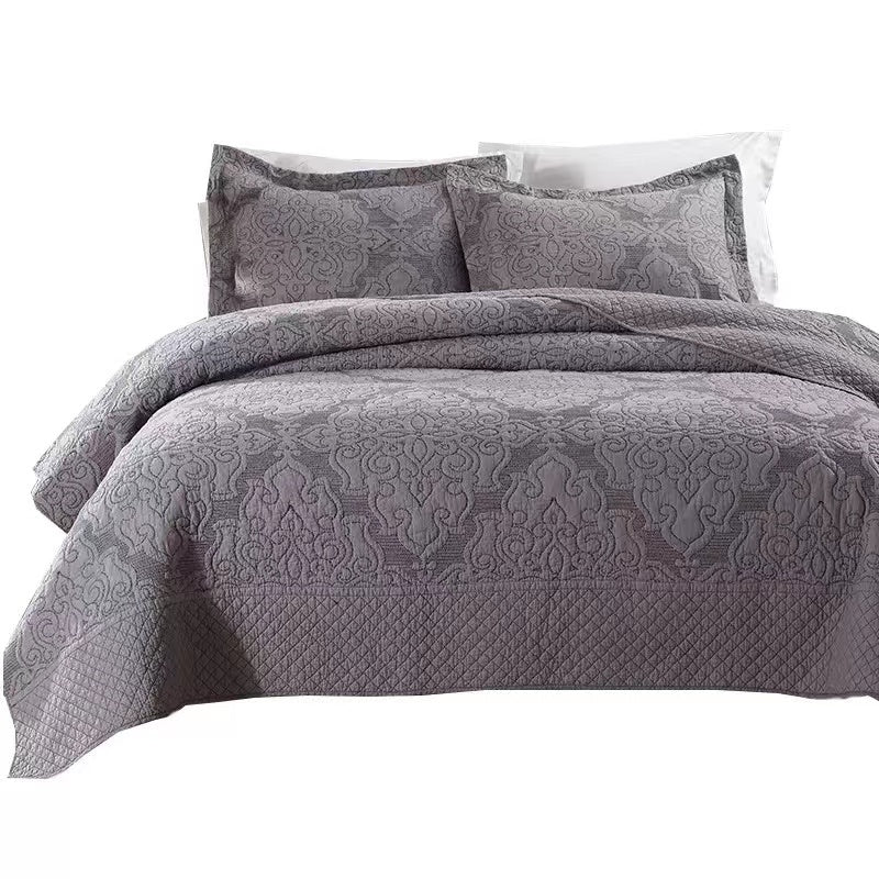 Black Standard Cotton 3 Piece Coverlet - 4 Seasons Home Gadgets