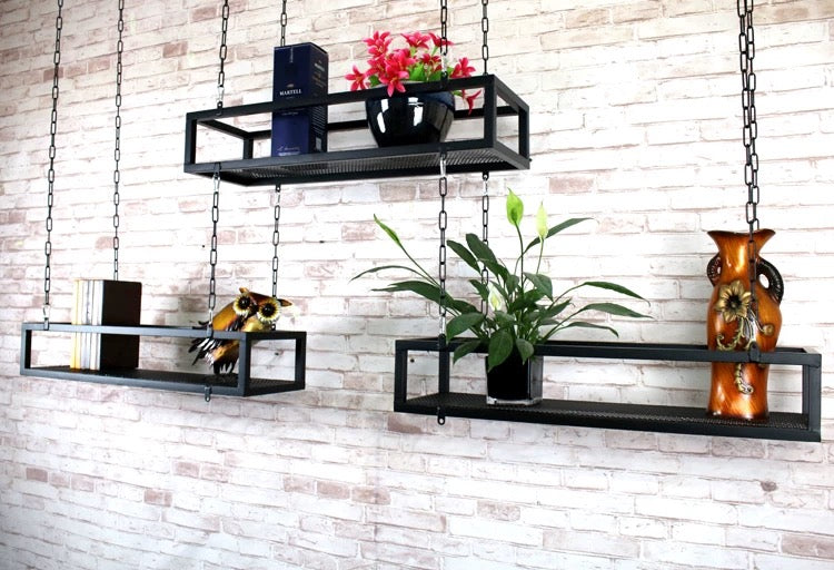 Black Steel Ceiling Hanging Planter - 4 Seasons Home Gadgets