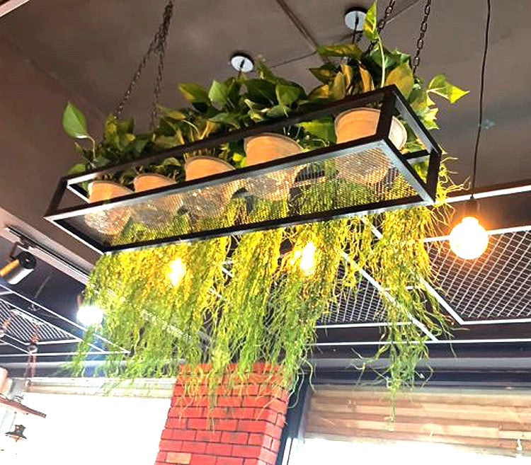 Black Steel Ceiling Hanging Planter - 4 Seasons Home Gadgets