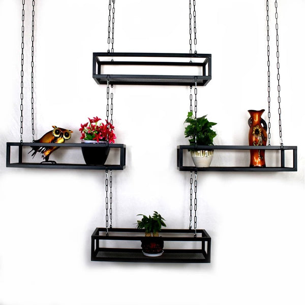 Black Steel Ceiling Hanging Planter - 4 Seasons Home Gadgets